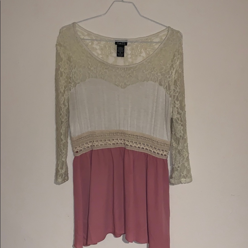 ☀️Rue 21 Lace Cutout Top